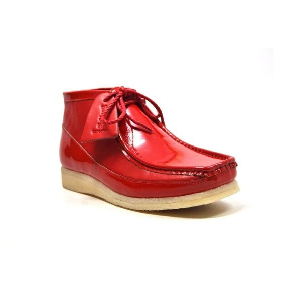 British Walkers Walker 100 Wallabee Boot Style Men's Red Patent Leather